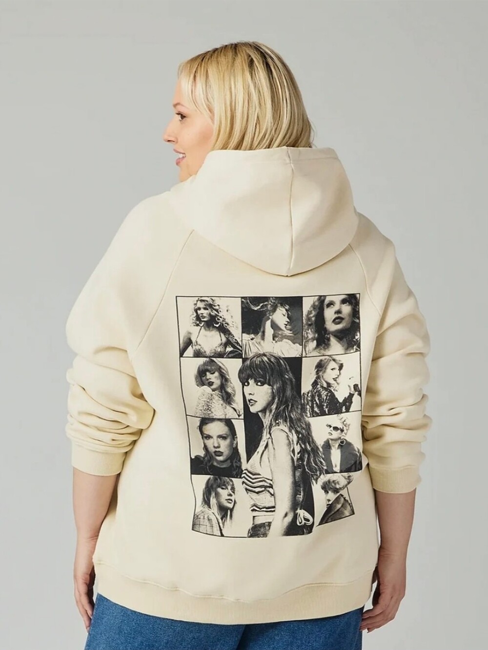 Taylor Swift The Eras International Tour Beige Hoodie, Medium